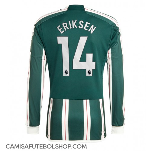 Camisa de time de futebol Manchester United Christian Eriksen #14 Replicas 2º Equipamento 2023-24 Manga Comprida